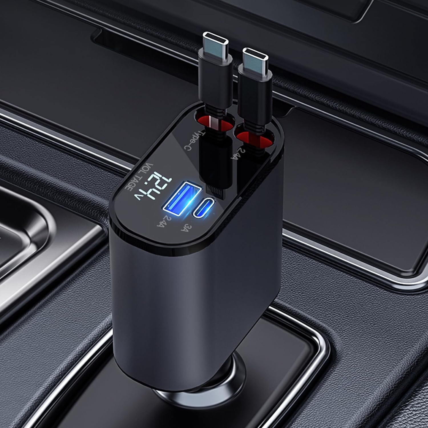 Weldots Fast Charge Retractable Car Charger with Dual Type C Car Charger Cords, 4 in 1 USB C Car Phone Charger for iPhone15/15 Pro Max Samsung Galaxy Phone (B0CSY8L4J9) Amazon Price History, Amazon Price Tracker