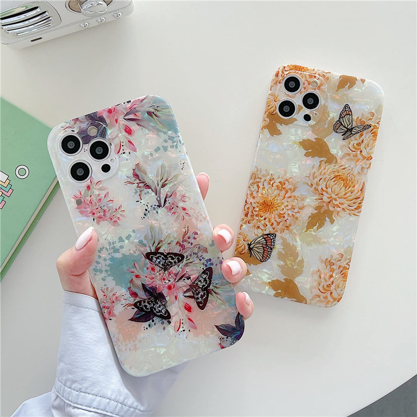 iPhone - ふらわ  Amazon.co.jp: Cute Flower Glitter Phone Case for iPhone 1311 XS 12