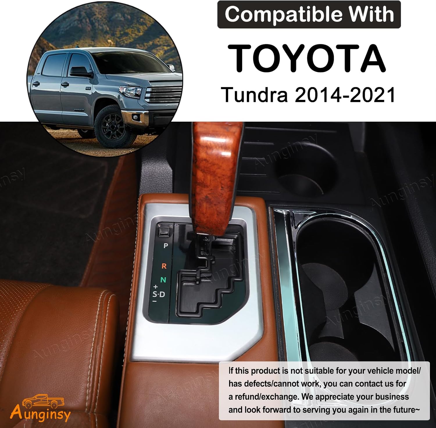 Car Central Control Gear Shift Panel Trim Cover Fit Toyot@ Tundra 2014-2021 Center Console Gear Track Decorative Frame Gear Shifter Console Anti-Scratch Frame Protection Cover ABS Interior Accessories