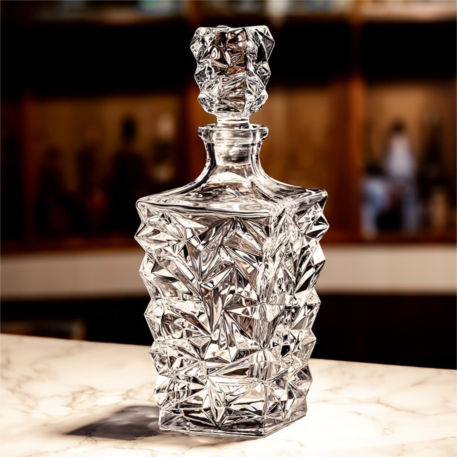 Decanter per Vino Rosso Whisky Decanter For Vino In Cristallo Con Base Stabile E Incisione Irregolare Moderna Decantatore