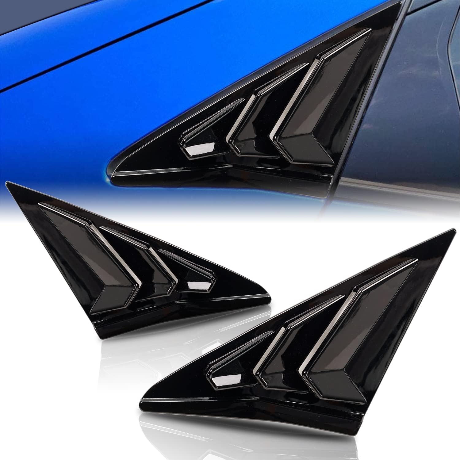 Archaic Persianas de ventana para Honda Civic Type R Hatchback FK7 FK8 2016-2021, cubierta de persiana para Civic de 10ª generación (Negro Brillante)