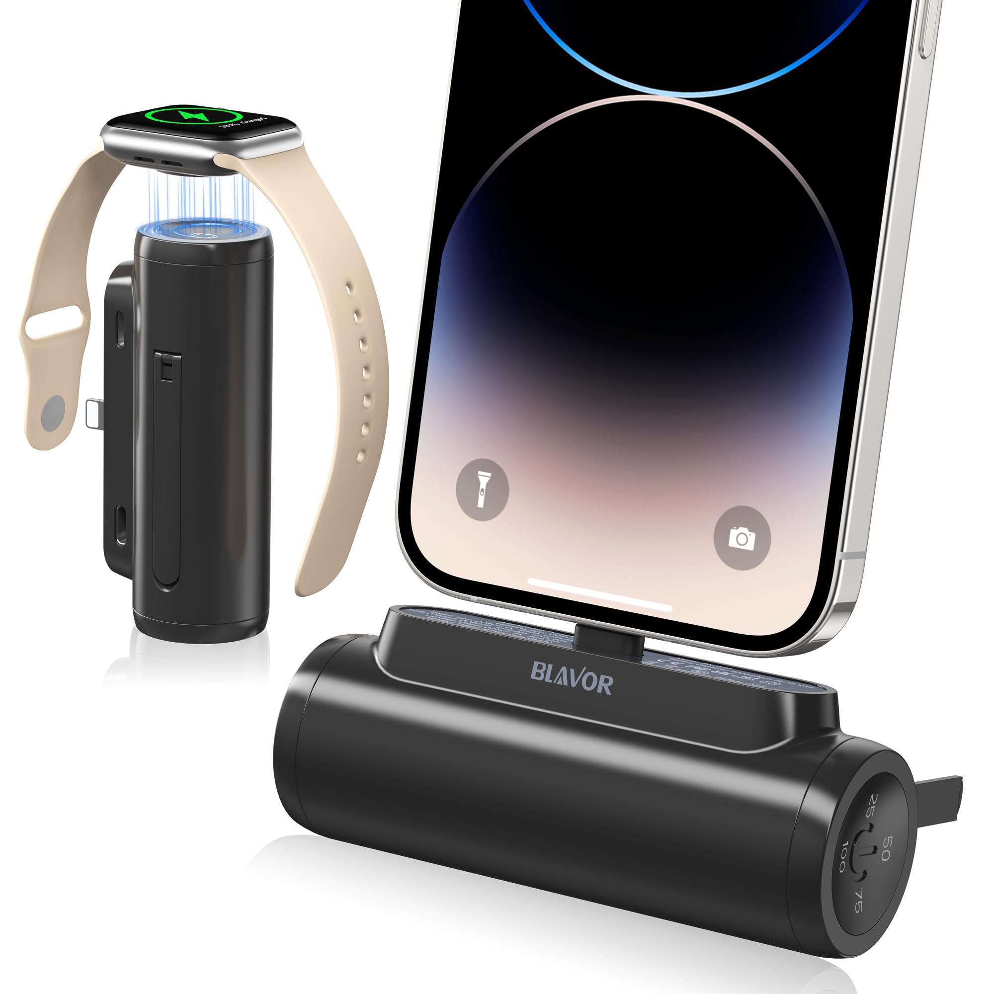 BLAVOR Small Portable Charger 5000mAh, Magnetic Power Bank for Apple Watch, Ultra-Compact 20W PD Fast Charging Mini Portable Phone Charger Battery Bank for iPhone 14/14 Pro Max/13/12/XR/8/7/6Global Recycled StandardGlobal Recycled StandardGlobal Recycled Standard