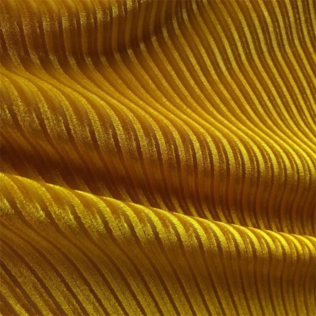 Elastyczna tkanina welurowa, Aksamitna rozciągliwa tkanina wielokolorowa 45x155cm na zasłony krawieckie narzuty sofy(6 Golden)
