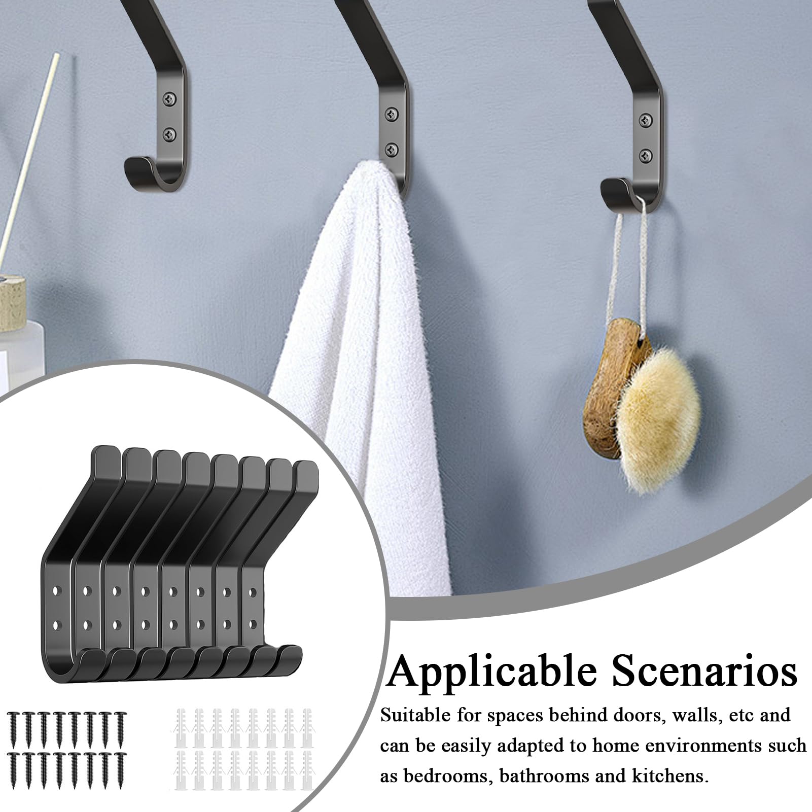 Ganchos De Pared Para Abrigos Perchero Adhesivo Sin Taladro | Perchero De Pared Con Ganchos Hogar Dormitorio Cocina Baño Recibidor Ropa Bolso Mochila Sombrero Llave Toalla Albornoz