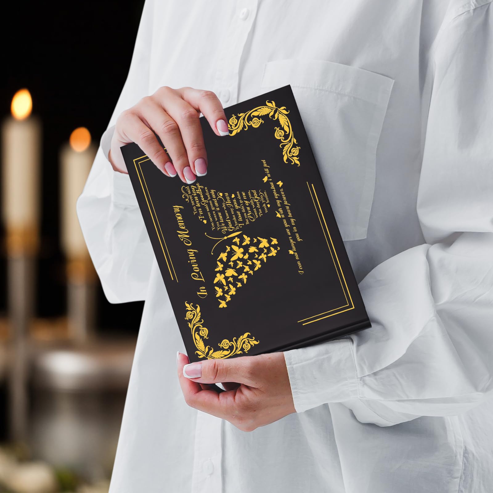 SOITIS Beerdigungsgästebuch für Gedenkdienst, Feier des Lebens, Dekorationen, Erinnerungsbuch, Hardcover, Schmetterling, Beerdigung, Gastgeschenk, Schild in Buch für Beerdigung, Gedenkstätte in