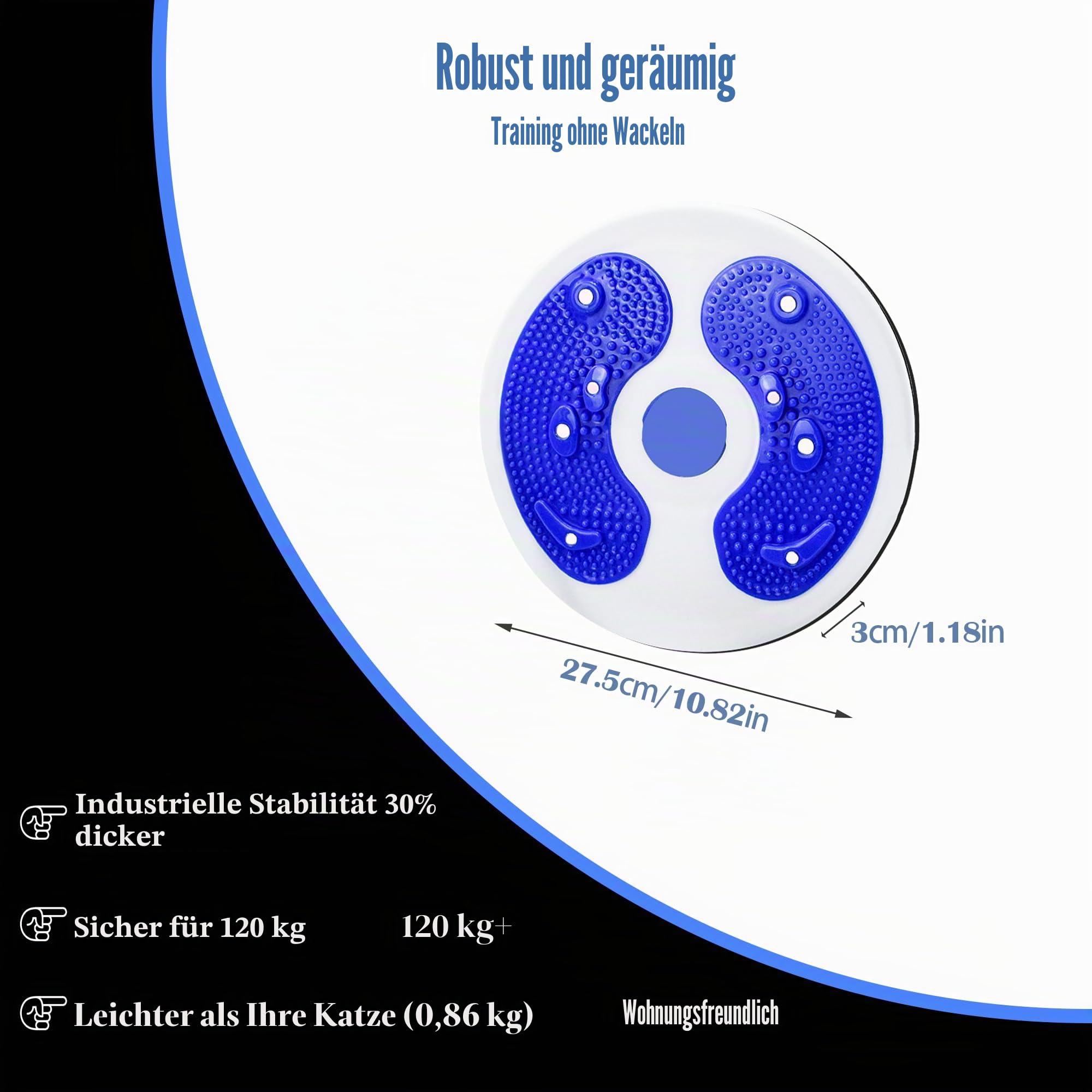 Kikuo Twist Waist Disc Board mit Kordelzug, Taillenabnehmendes Multifunktions-Magnet-Balance-Board-Pedal, Widerstandsbänder Massage-Fußsohle Heimfitnessgeräte, Aerobic-Übungen Fitness-Zubehör