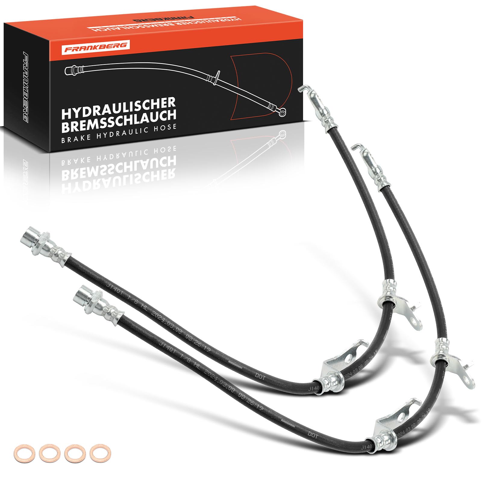 Frankberg 2 mangueras de freno delanteras 18J4571 | Compatible con: Verso R2, A.u.r.i.s E18, C.o.r.o.l.l.a Sedán E15, Prius Plus W4, C.o.r.o.l.l.a Sedán E18 ZRE1