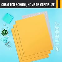 Vista 6 de Better Office Products Two Pocket Portfolio Folders, 50-Pack, Yellow, Letter Size Paper Folders, 50 Pieces, Yellow