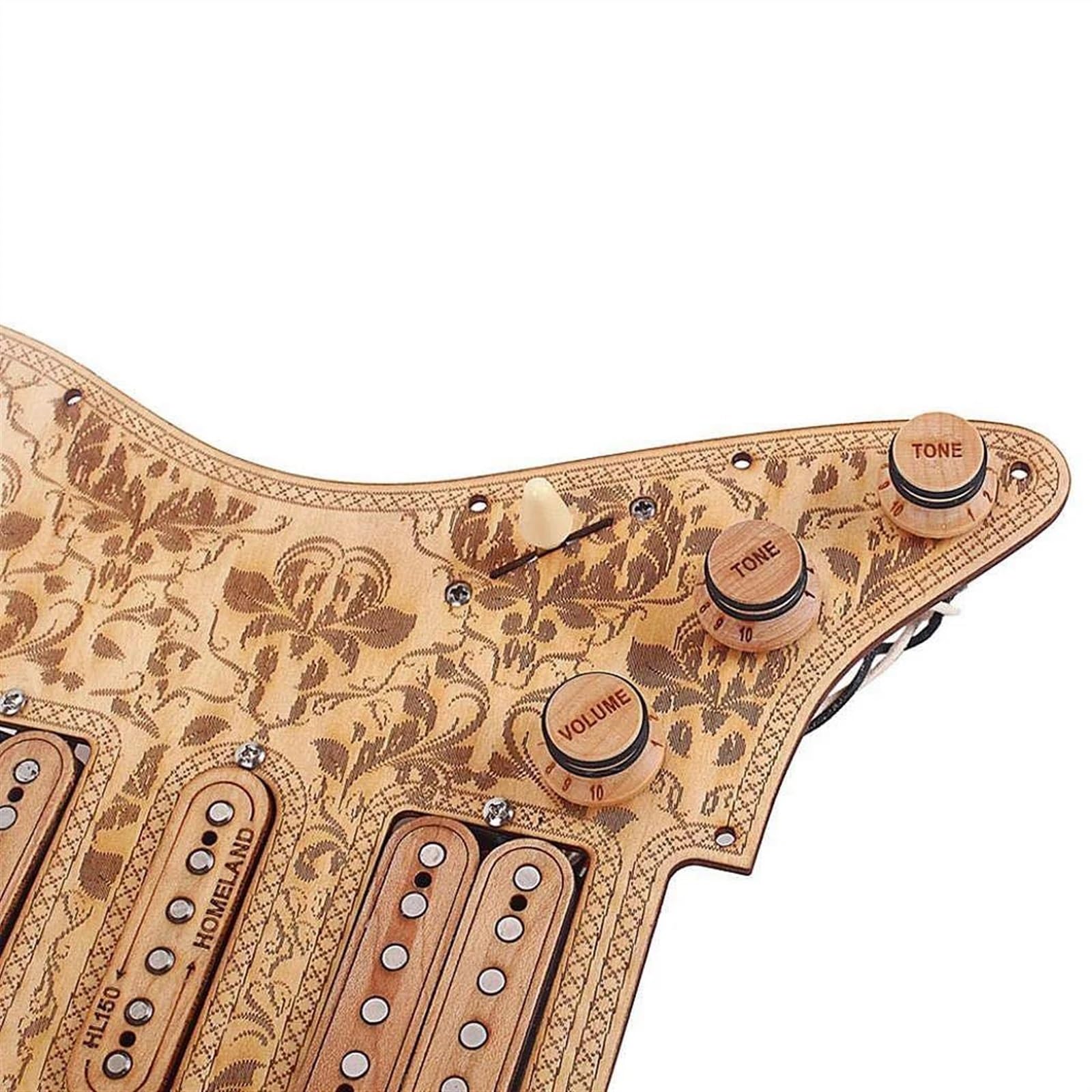 Wstępnie okablowany Pickguard do gitary elektrycznej, 3-warstwowy, klonowy, 11-otworowy HSH