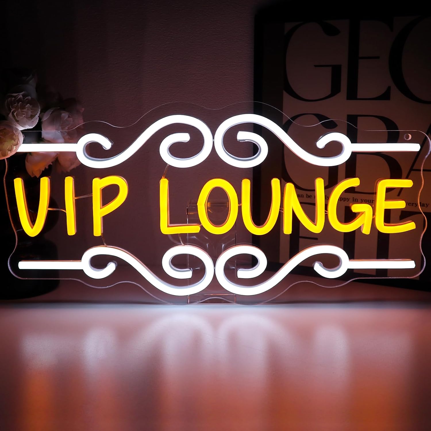 PMCVYH Vip Lounge Neon Sign for Wall Decor, Vip Signs for Club, USB ...