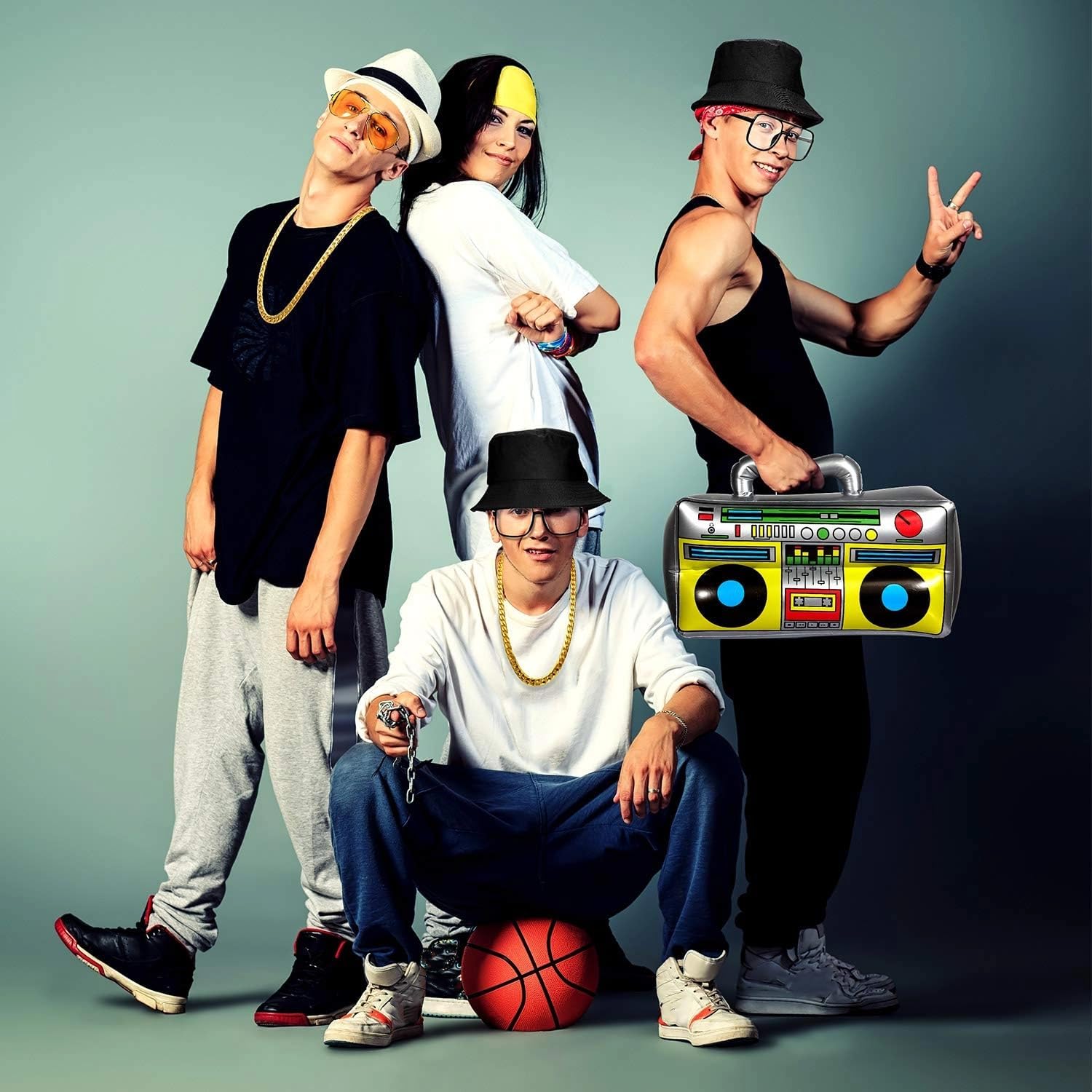 meekoo 80s/ 90s Hip Hop Costume Kit for Men, Hip Hop Outfit Set