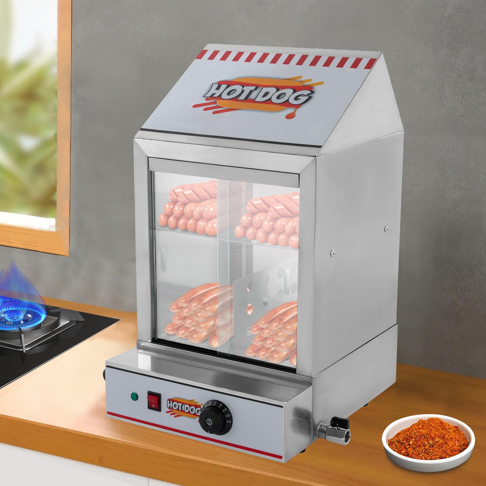 Hot Dog - Vaporera (2 niveles, 40 L, 30 – 110 ℃, control de temperatura
