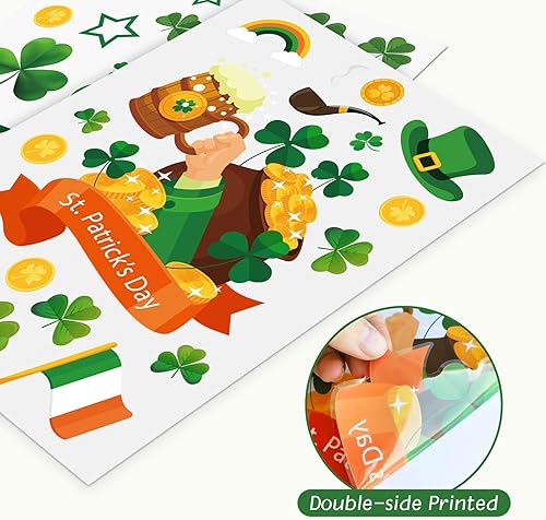 Miniatura 7 de AKEROCK Calcomanías estáticas reutilizables para ventana del día de San Patricio, estilo duende, para decoración del día de San Patricio,