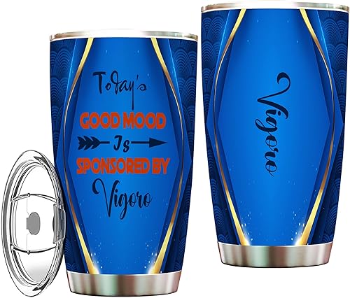 Vigoro - Vaso de acero inoxidable de 20 onzas con tapa, amante de Vigoro, decoraciones de fiesta de Vigoro, regalos para hombres y mujeres