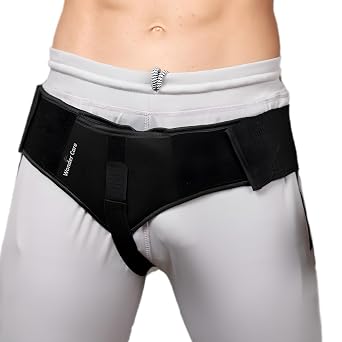 Wonder Care-Single Right Side Inguinal Hernia Belt Support Brace - Truss Brace with 1 Removable Compression pad and Adjustable Groin Strap and truss hernia support pre surgery - Small
