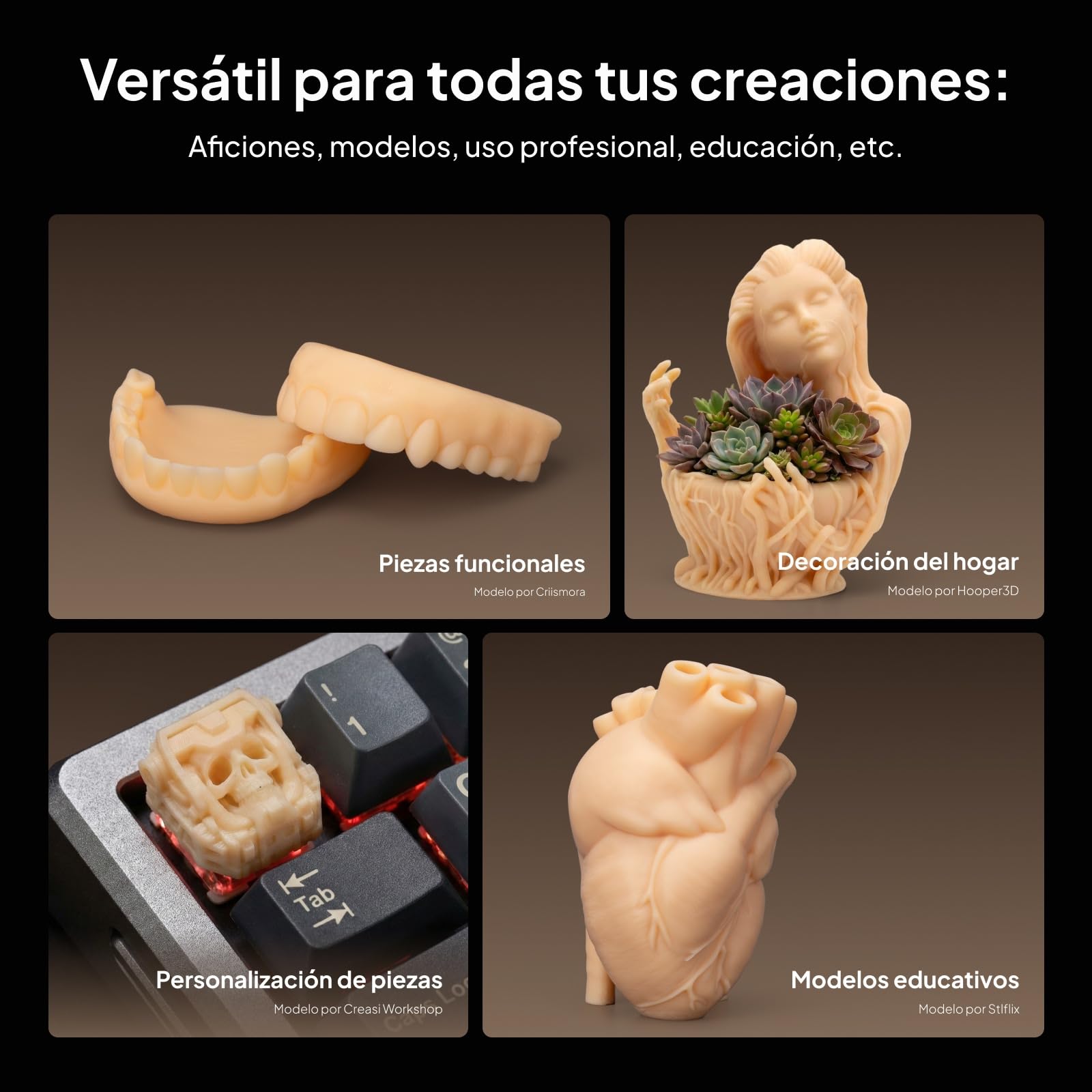 ELEGOO ABS-Like Resin 3.0+, Resina de Fotopolímero Mejorada para Impresoras 3D, Mayor Resistencia al Calor Curado Rápido, Alta Precisión, No quebradiza, Beige 2000g