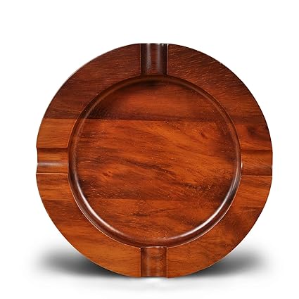 RAW HYD Briar & Oak Wood Cigar Ashtray w/ 4 Slot Cigar Holder | Large, Outdoor Cigar Ashtray Bowl for Patio, Indoor, Home & Office Use Cool Cigar Ashtray Gift for Men