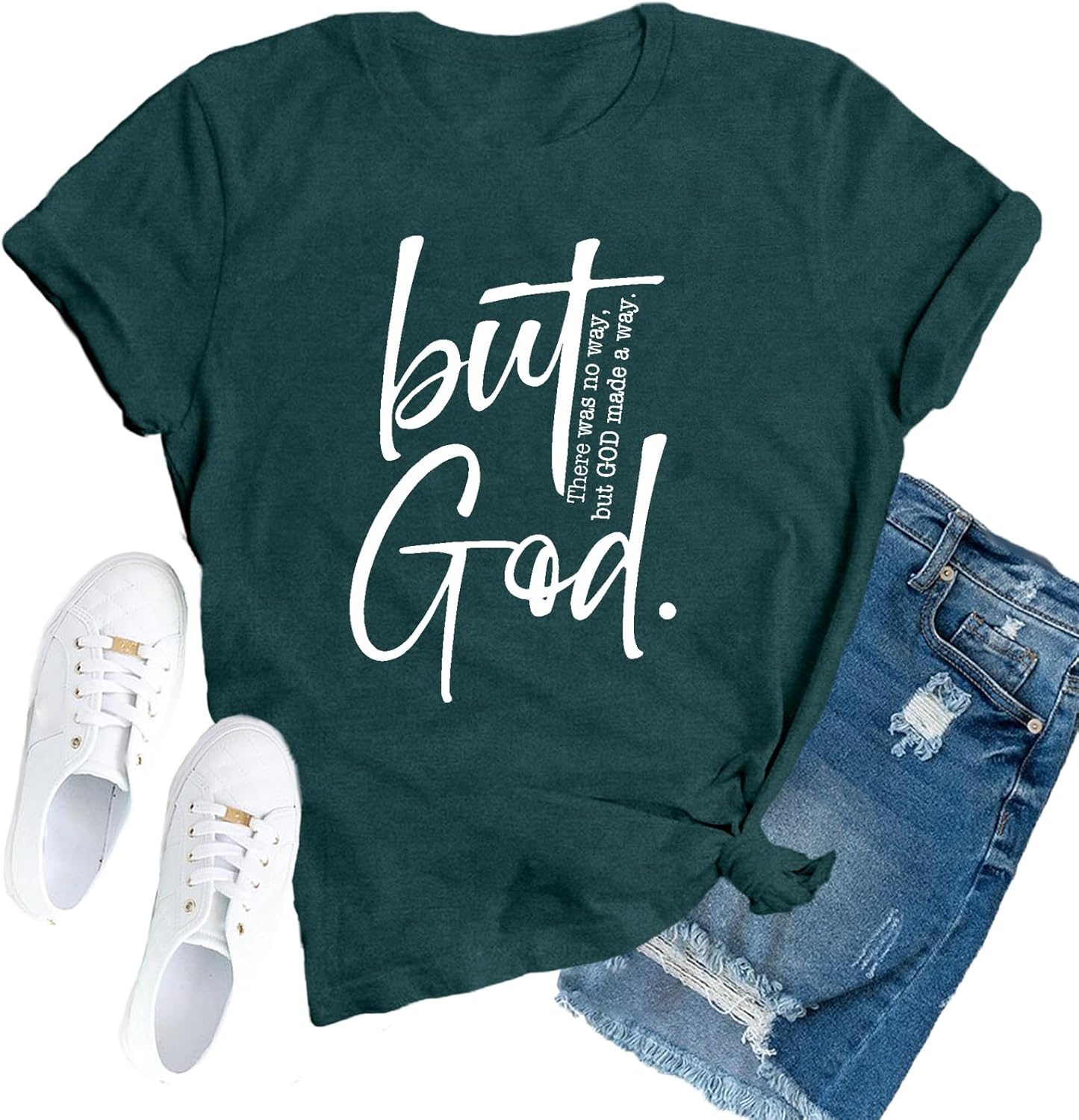 Christian Shirts for Women Jesus Faith Religious T-Shirts But God Tees