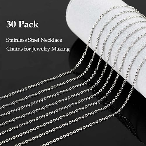 Miniatura 31 de Cadena de joyería para hacer joyas, cadenas de acero inoxidable chapadas en oro, suministros para hacer joyas a granel