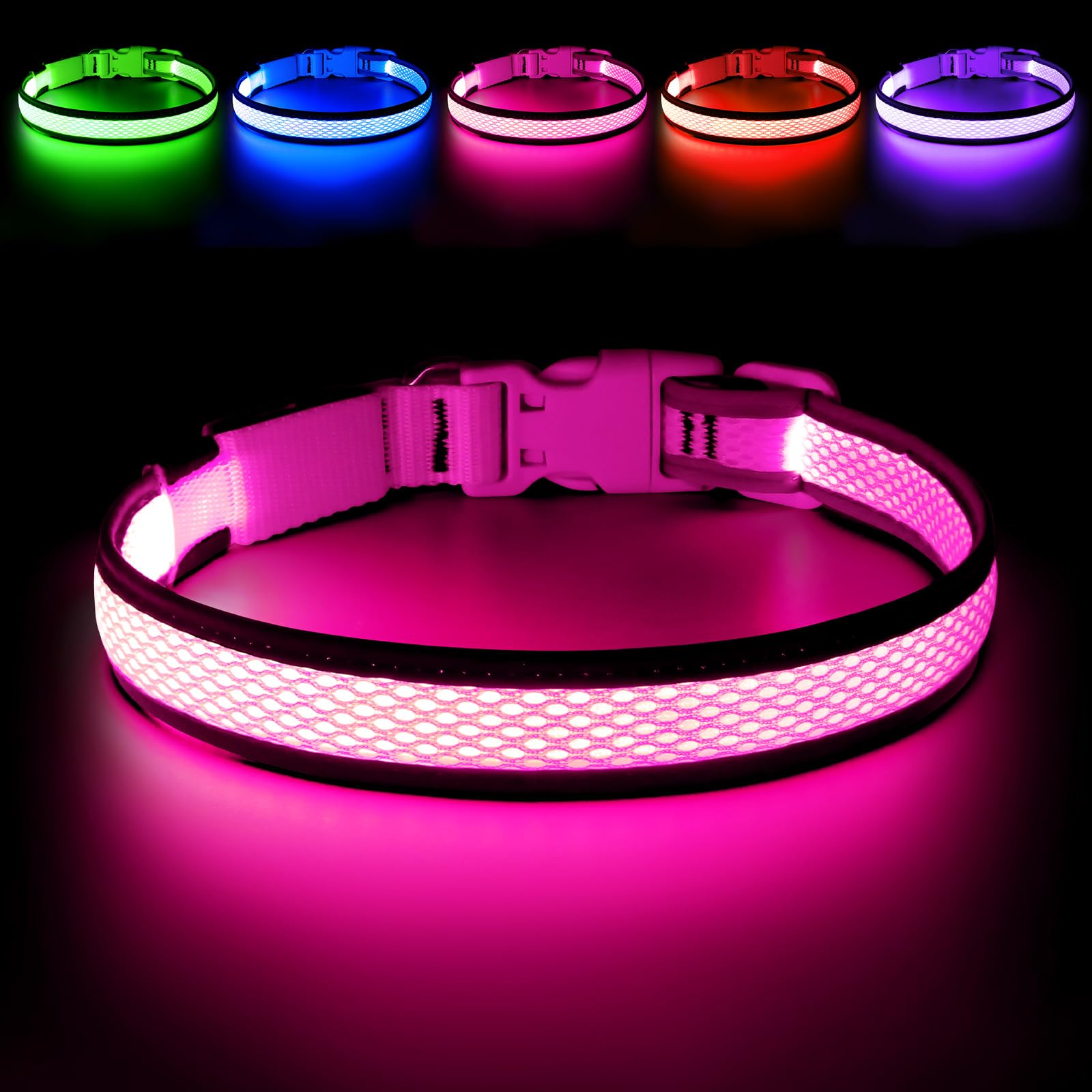 SNUNGPHIR Collar para Perro con Hebilla, Collares Ajustables para Cachorros, para Perros pequeños, medianos, Grandes, ESXQ-JS-1029-165