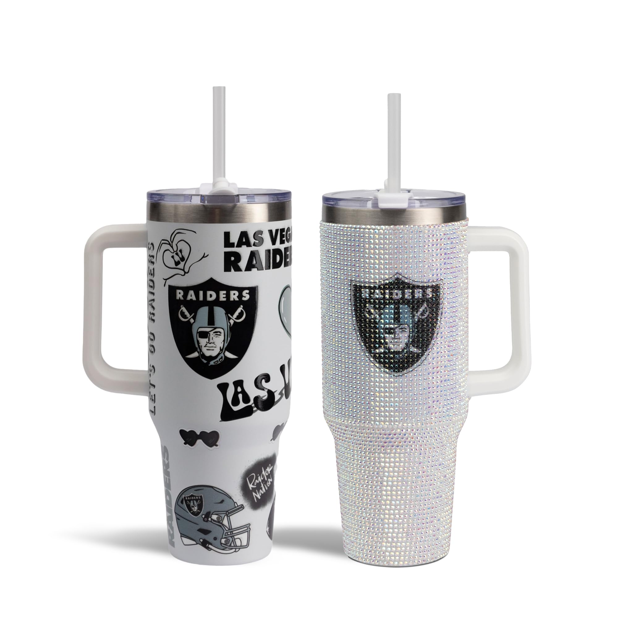 The Memory Company Officially Licensed 2-Pack Game Day Tumblers Team Spirit/Bling, Las Vegas Raiders