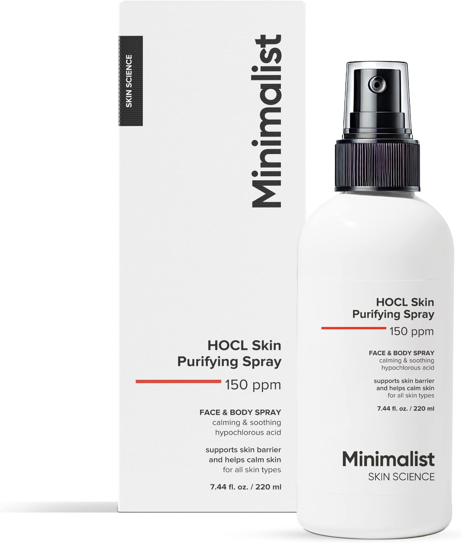 Minimalist Hypochlorous Acid Spray for Acne, Eczema & Redness Relief | Soothes & Purifies Skin Post Workout & Prevents Breakouts | Gentle on Skin HOCL Formulation | for Women & Men | 6.76 Fl Oz/200ml