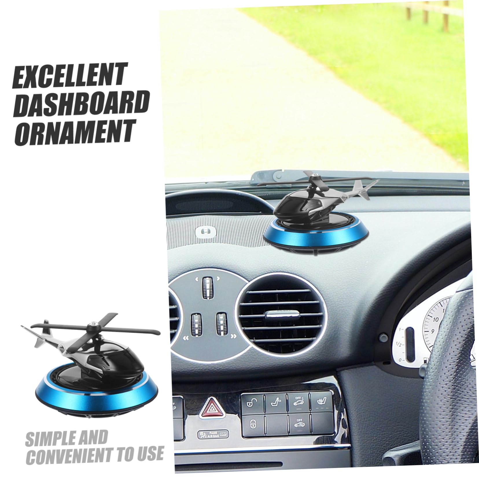 iplusmile 5pezzi Decorazione Per Cruscotto Auto Con Diffusore Di Aromi Energia Solare Ornamento Elicottero Elegante Per Interni Auto Profumazione Continua e Design Creativo Sfumato