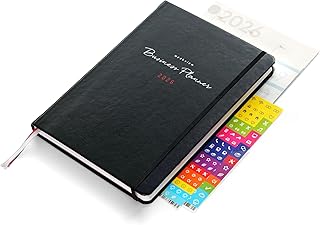 weekview Business Planner 2026 A5+ – Professioneller Personal Organizer & Erfolgsplaner | Wochen- & Quartalsplanung, Jahresziele, Business-Tools, Notizseiten (Black, Classic)