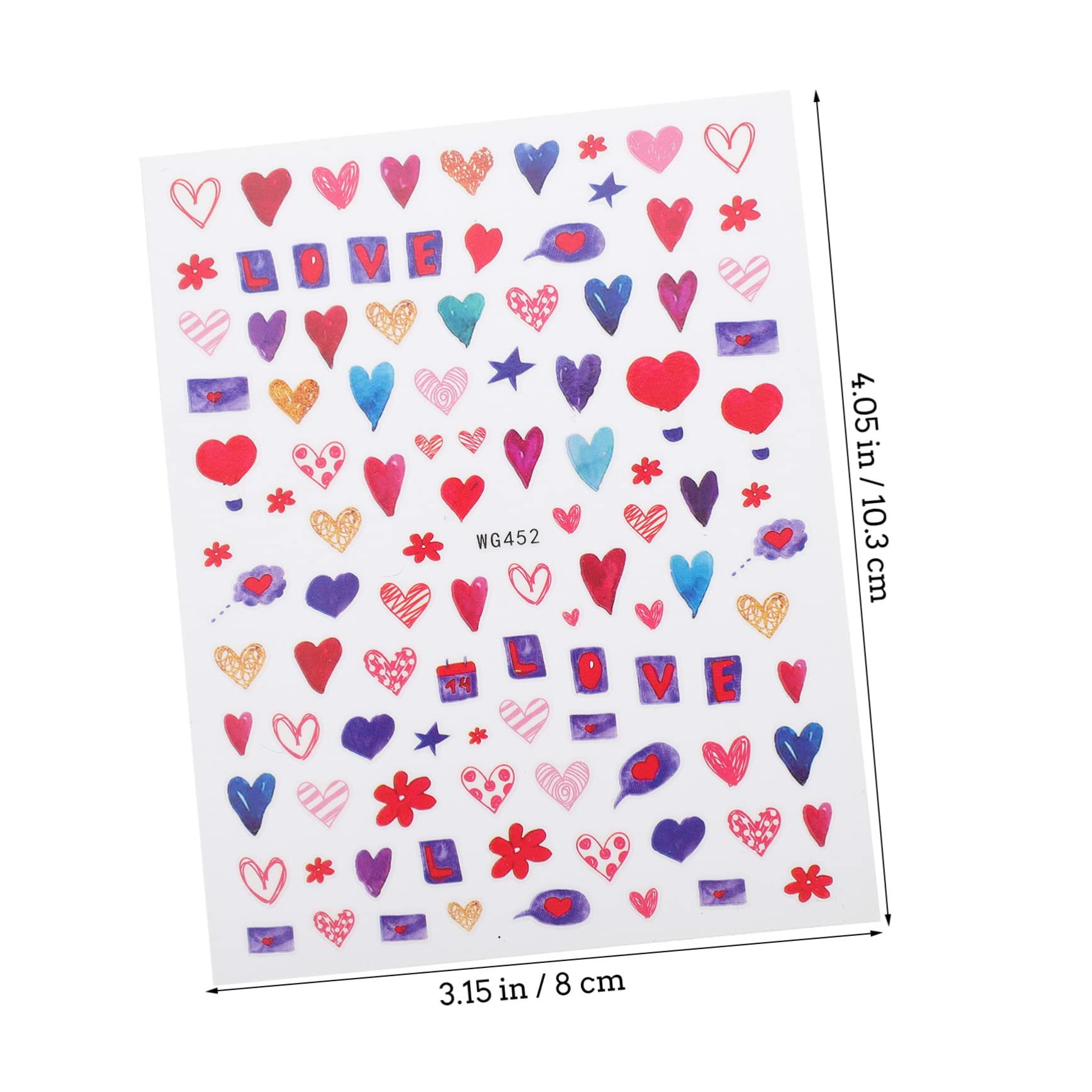 ABOOFAN Juego De 3 Calcomanías Para Uñas Con Forma De Corazón Para Labios Y Labios De San Valentín Para Uso Doméstico Y De Salón 12 Hojas X 3