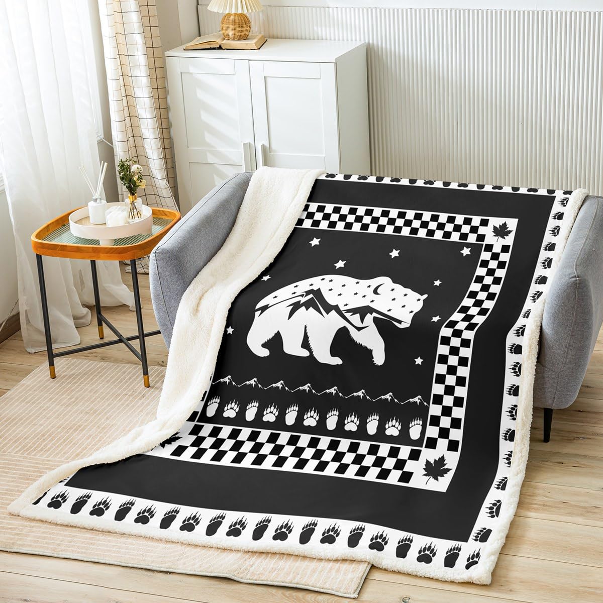Couverture polaire ours cadeau ideal pour decoration chambre garcons