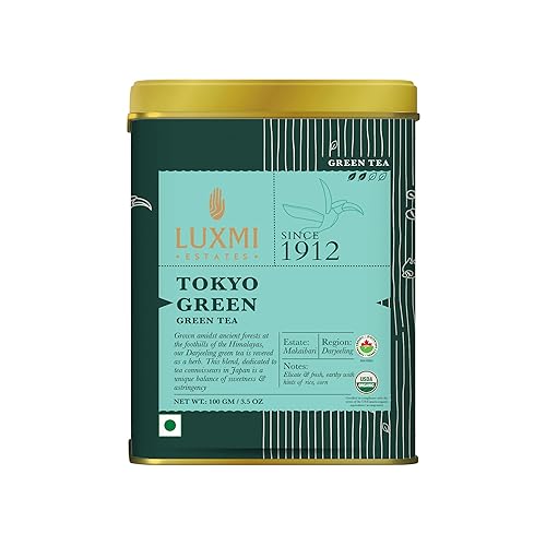 Luxmi Estates Tokyo Green Blend 100gm Pack Té verde orgánico 50 tazas