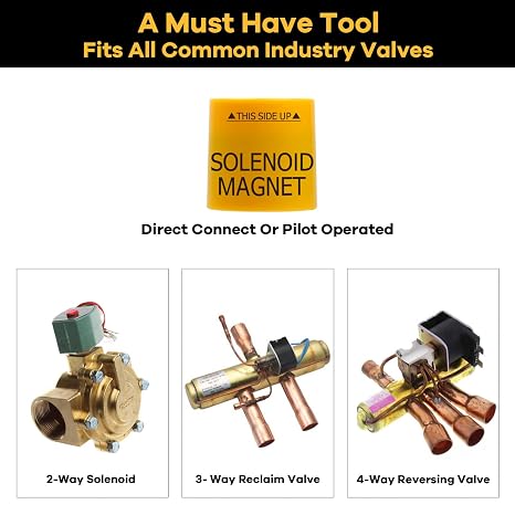2 PSC - Solenoid Magnet, Solenoid Valve Magnet Tool #TLMKC, Solenoid Valve Troubleshooting Magnet 18 mm Tool, Fits All Common Industry Valves
