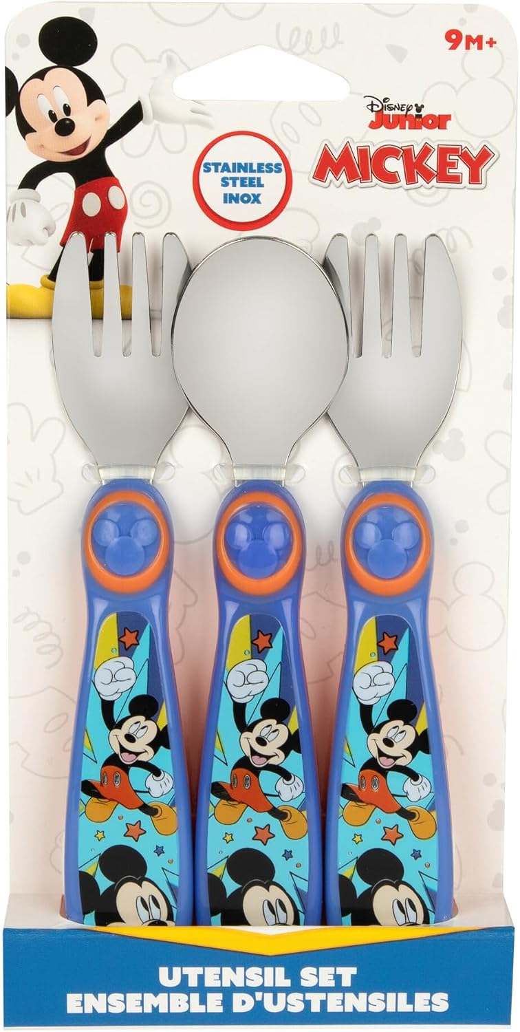 The First Years Mickey Mouse Flatware for Kids 3-Pack, Multicolor