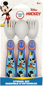 The First Years Mickey Mouse Flatware for Kids 3-Pack, Multicolor