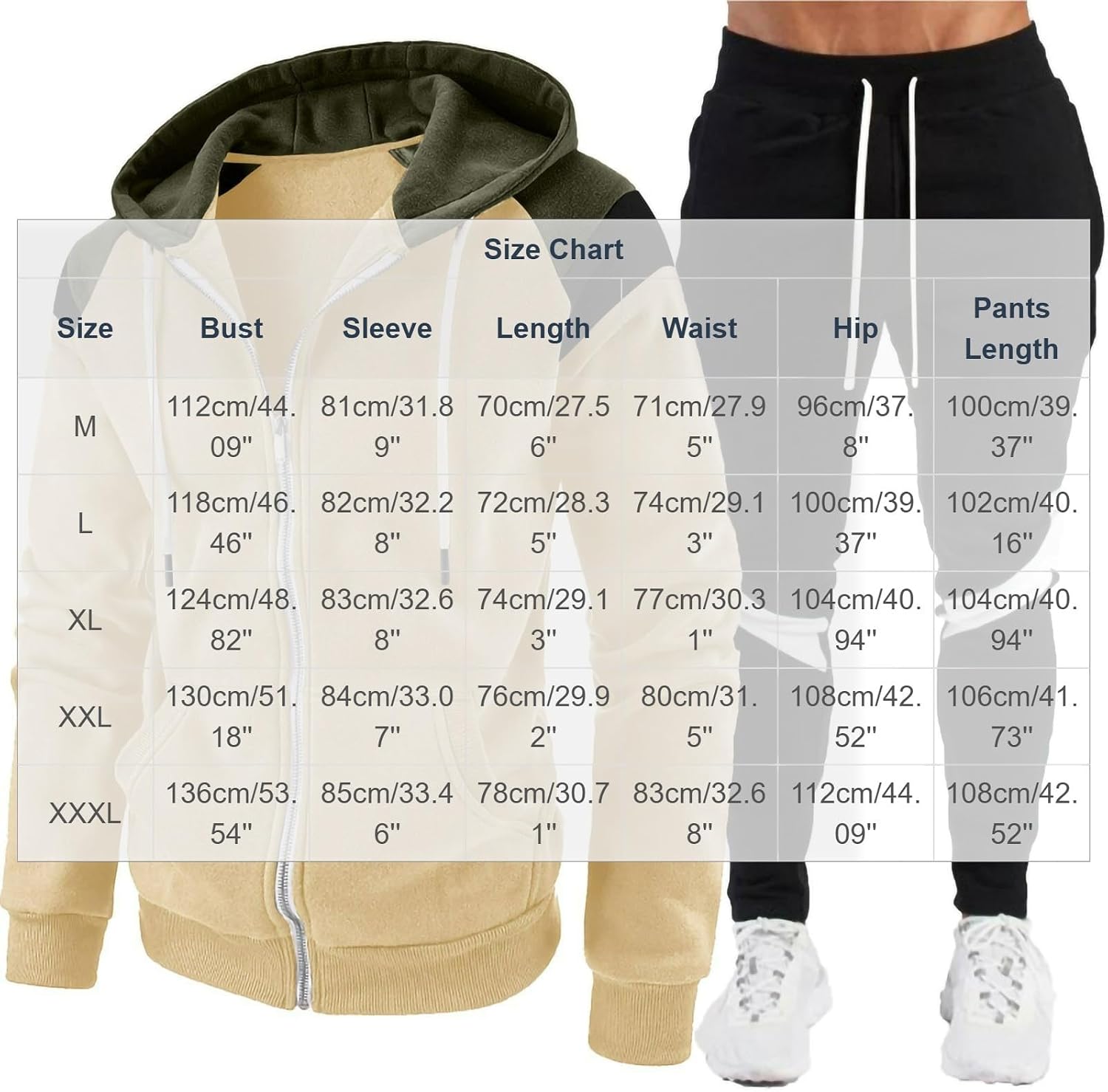 Men's Colorblock Hoodie Set Stripe Jogger Pants Streetwear Suit