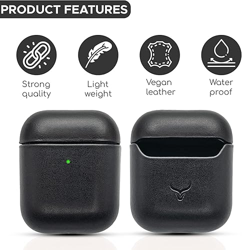 Miniatura 2 de Funda de piel auténtica para Airpods  Funda para Airpod de 1 generación y funda para Airpod de 2 generación compatible con Magsafe y soporta carga