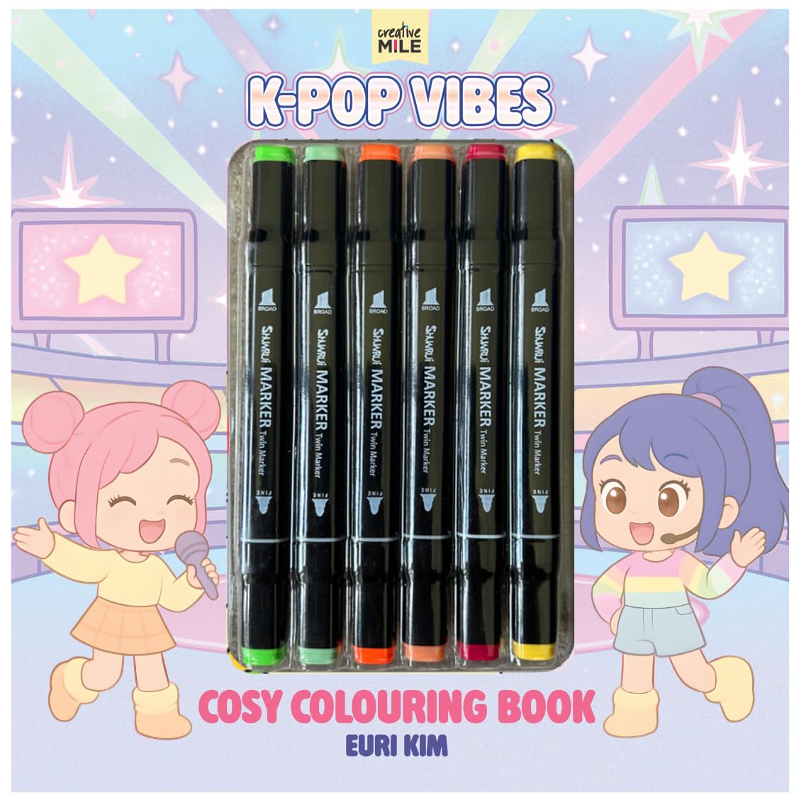 K Pop Vibes Cosy Colouring Book Markers