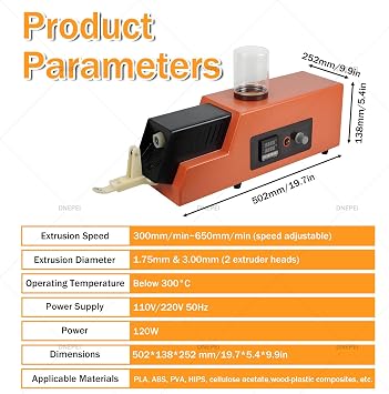 Versatile Filament Recycler and Extruder Combo for 3D Printing, Turns Waste into New 1.75mm/3.0mm Filament (PLA, ABS, PVA Compatible) Wirewindingmachine