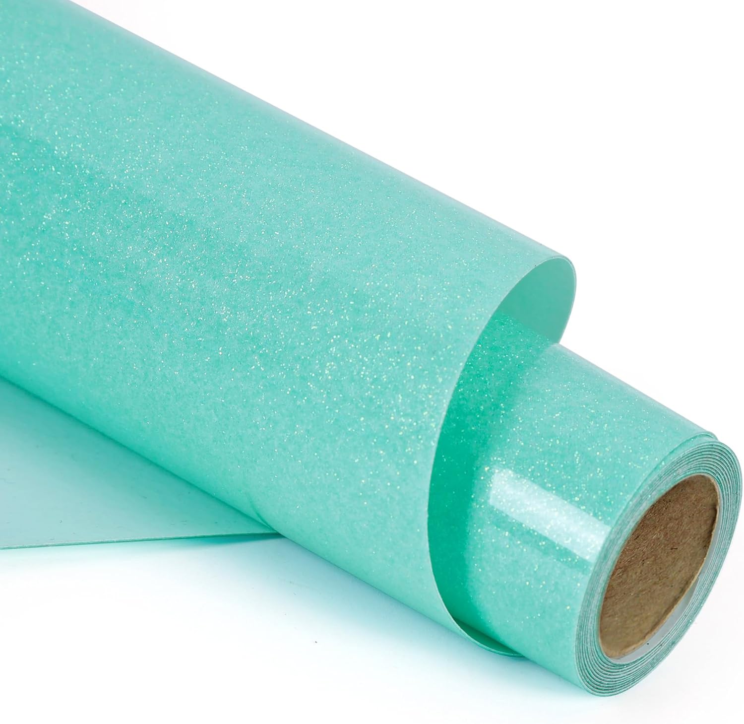 RENLITONG Glitter Teal Heat Transfer Vinyl Rolls HTV Vinyl