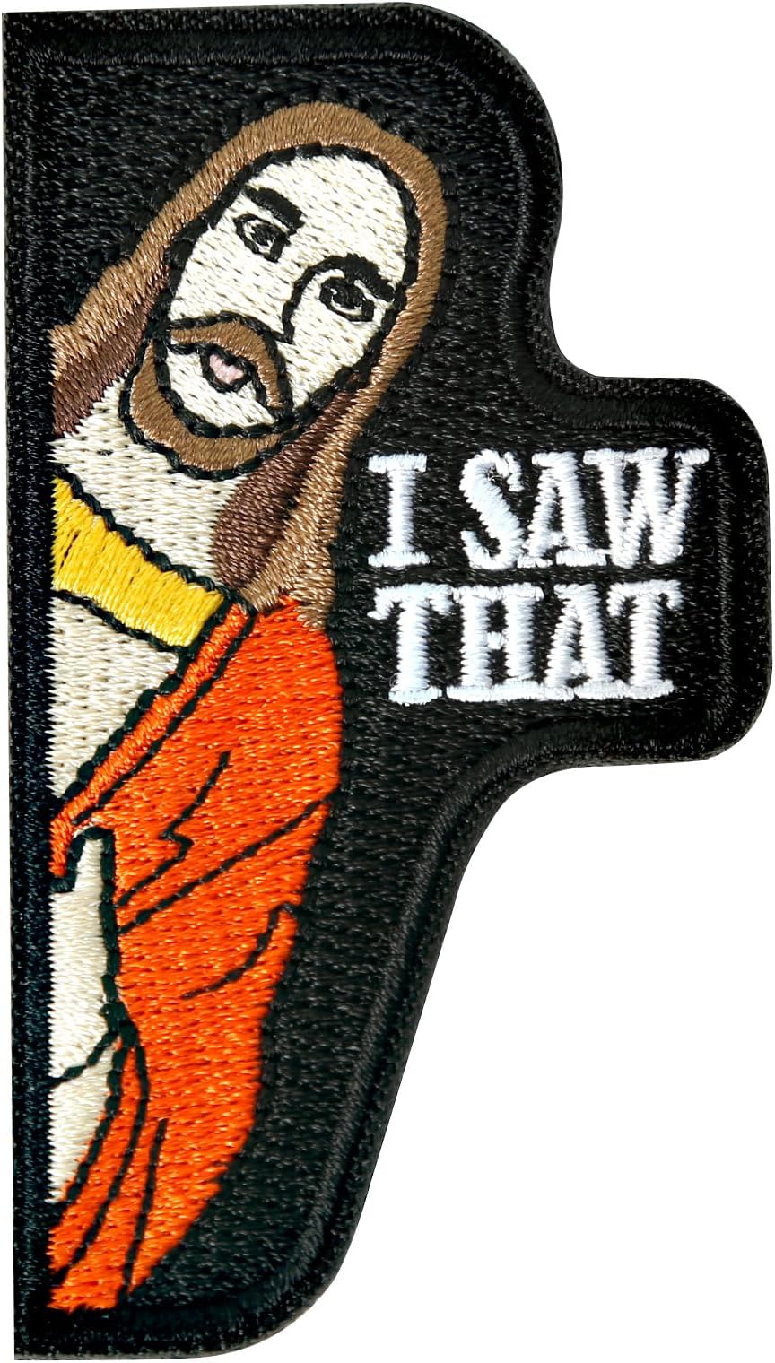 XMJY I Saw that Patch, 1Pc Hook and Loop Morale Tactical Patch, Funny Embroidered Meme Patches for Backpacks, Vests, Jackets, Jeans, Hats