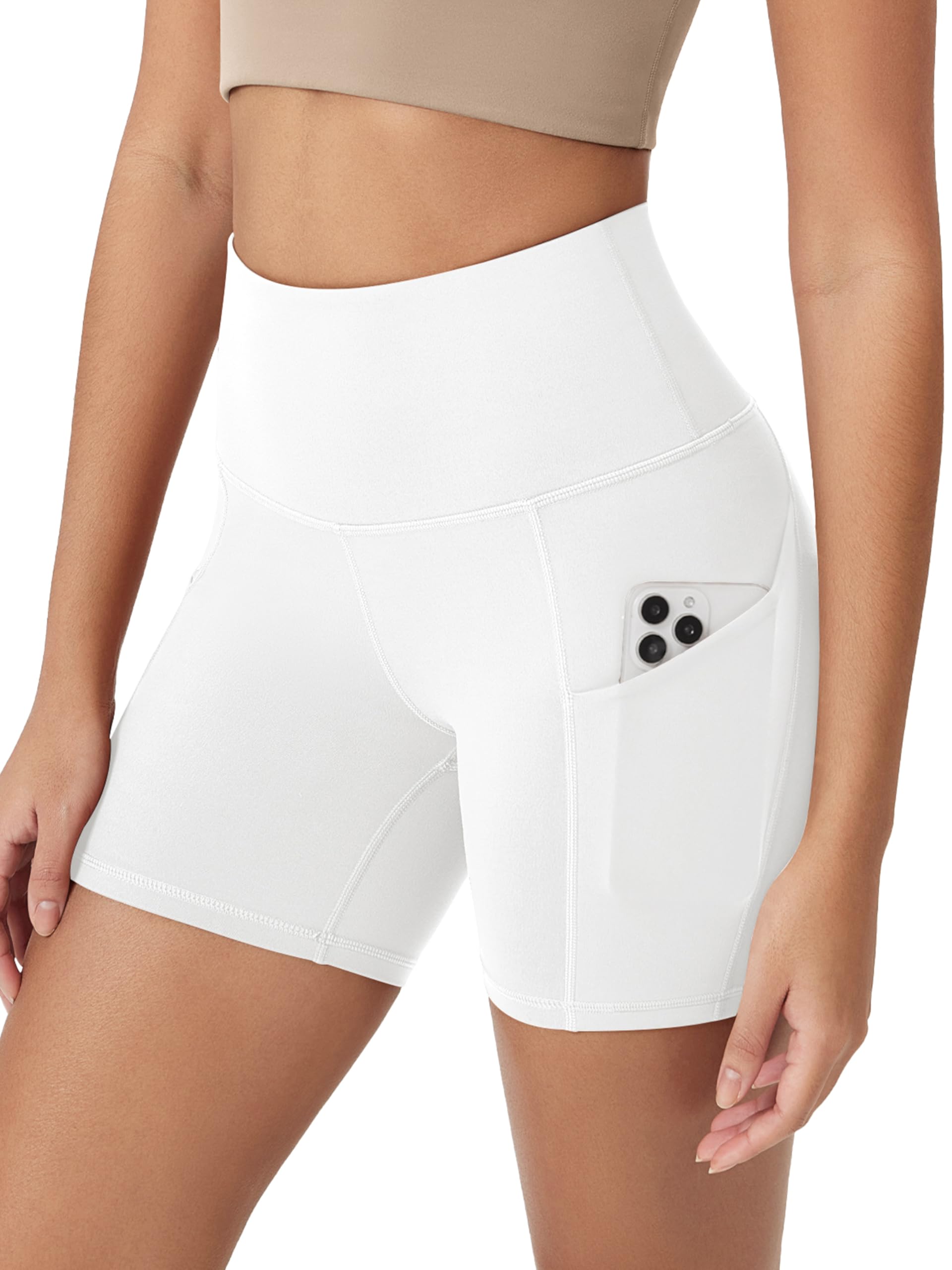 ODODOS Women's Tummy Control Biker Shorts 2.0 with Pockets High Waist Athletic Workout Yoga Shorts-3.5''/ 5"/ 8" / 10" Inseam