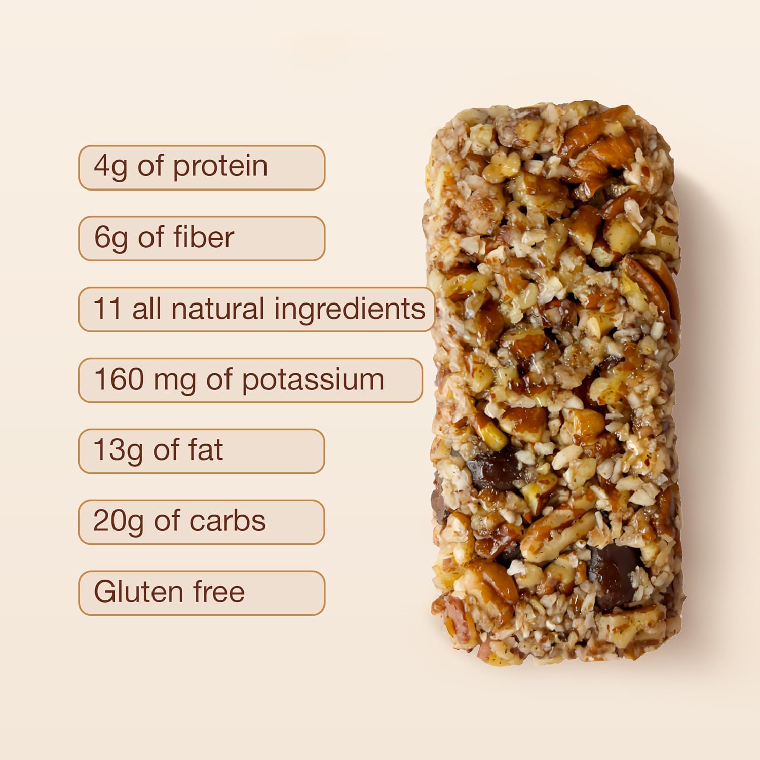 ToYou Gluten Free Chewy Fruit and Nut Bars - Healthy Protein Snacks | Coconut Mocha - 1.41 Ounce (Pack of 12) | Soft Chewy, Vegan, Fiber-Packed Granola Bars for Adults and Kids, Made with Natural Ingredients