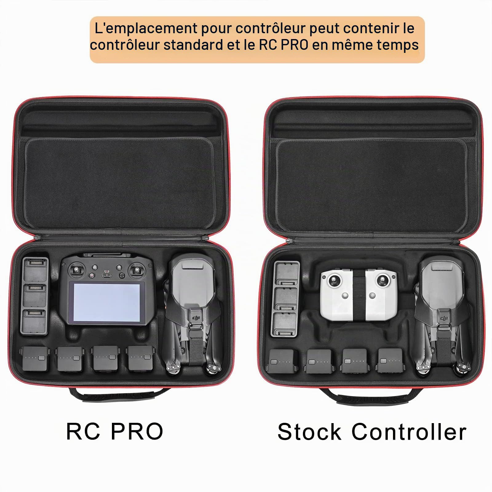 RLSOCO Étui pour DJI Mavic 3 Classic/Mavic 3 Fly More Combo/Cine Premium Combo -Convient aux pour Corps Mavic 3, DJI RC Pro ou DJI RC Controller,Batteries, Chargeur, hélices, Noir, Etui, Noir, Etui
