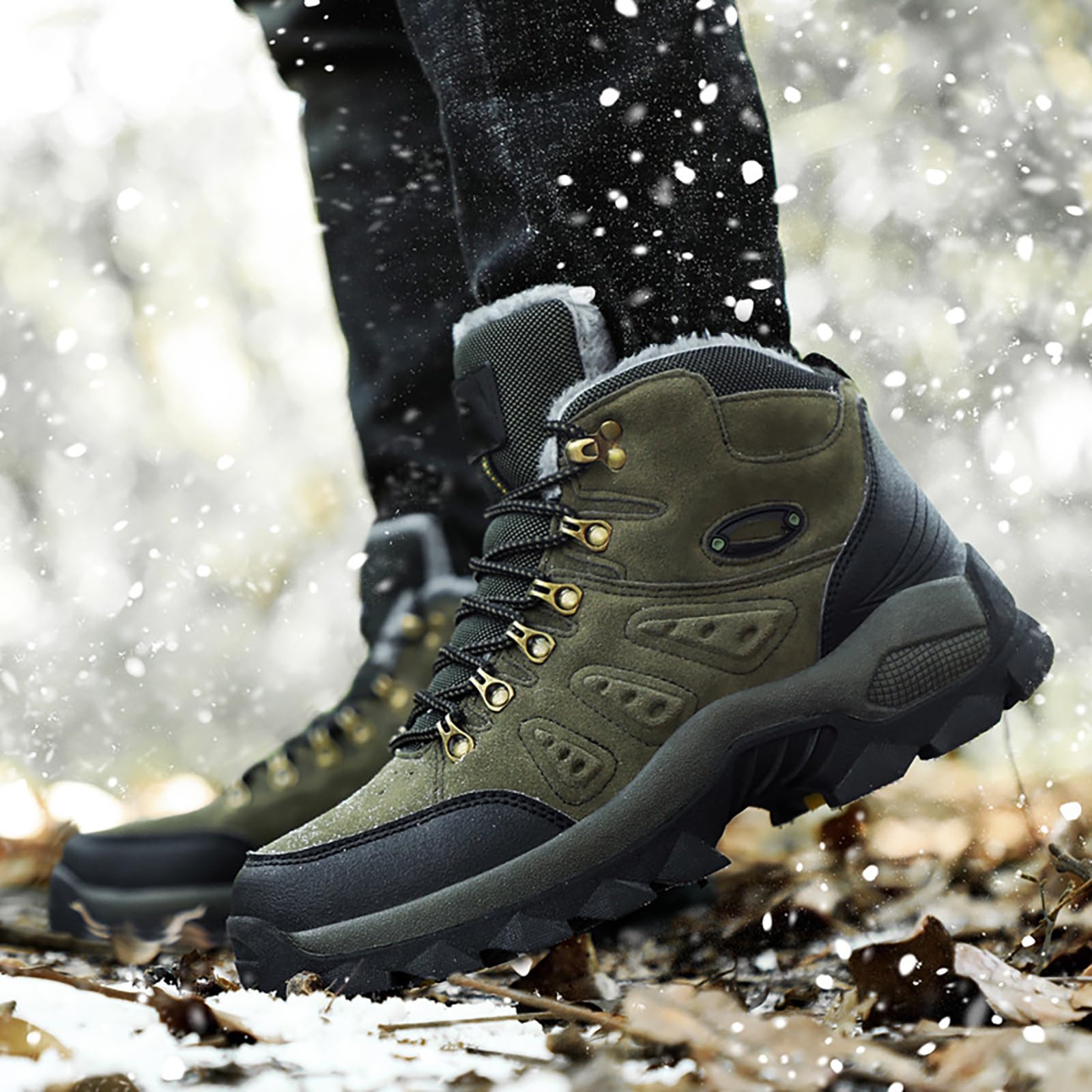 Wanderstiefel Herren Wasserdicht, Trekkingstiefel Leder Atmungsaktiv