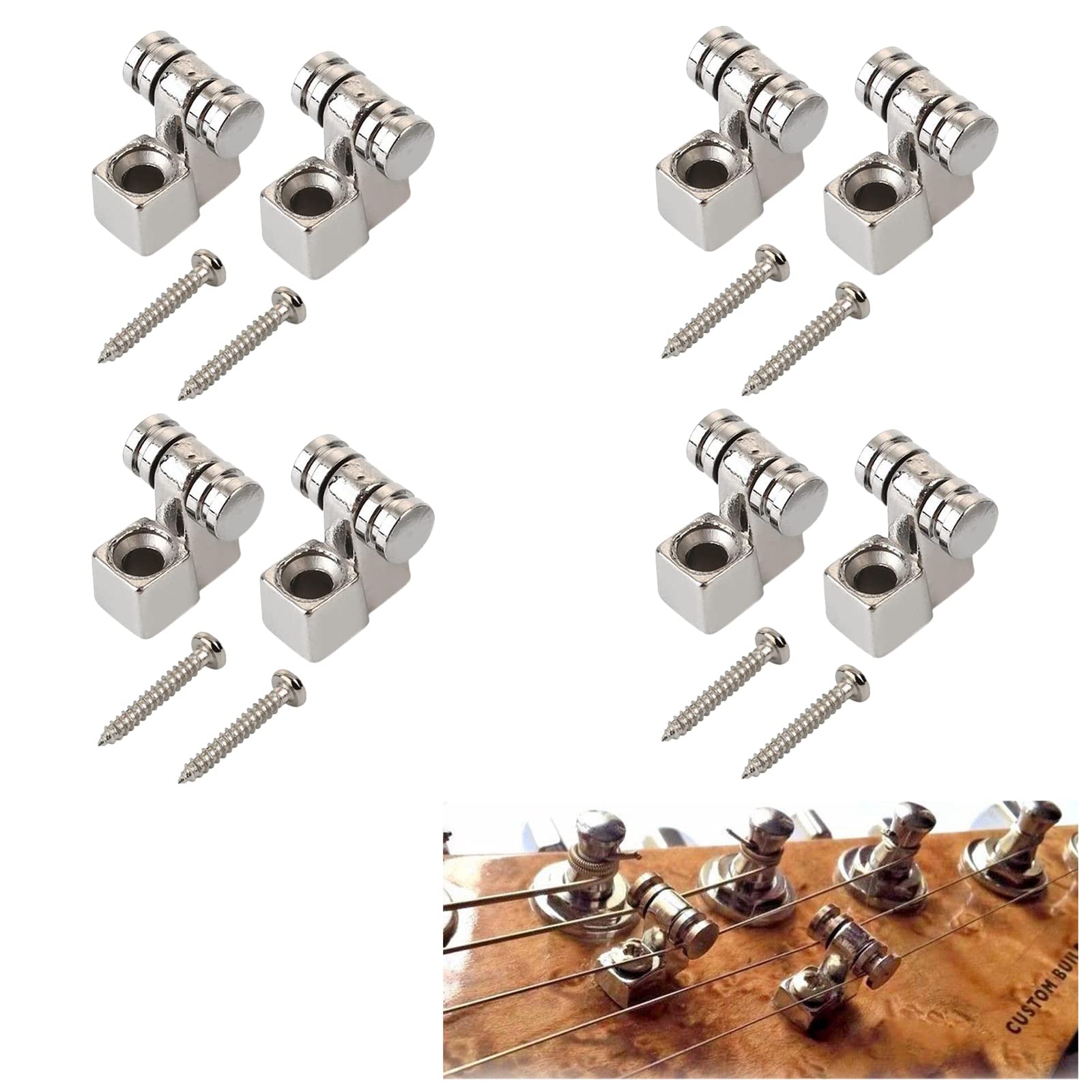 6 Pcs Guitar Roller String Trees Retainers Guides Vintage Roller Guitar String Guides Guitar Accessories for Electric Guitar