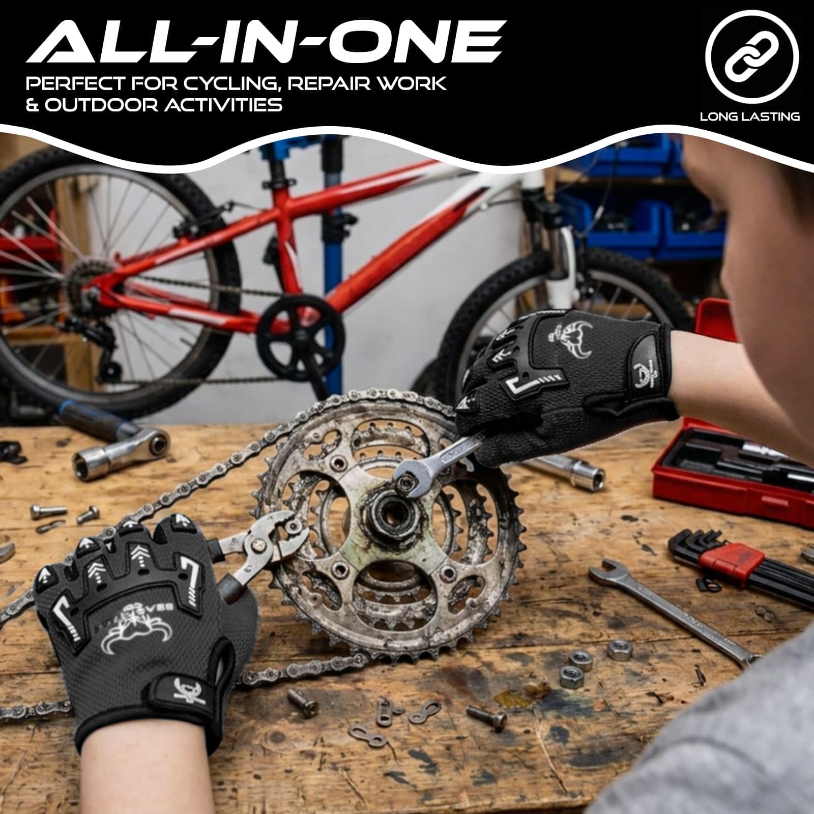 BEAST RAGE Guantes de bicicleta para niños, guantes de motocross y BMX para niños y niñas, agarre antideslizante, transpirables, ligeros, guantes de moto para niños
