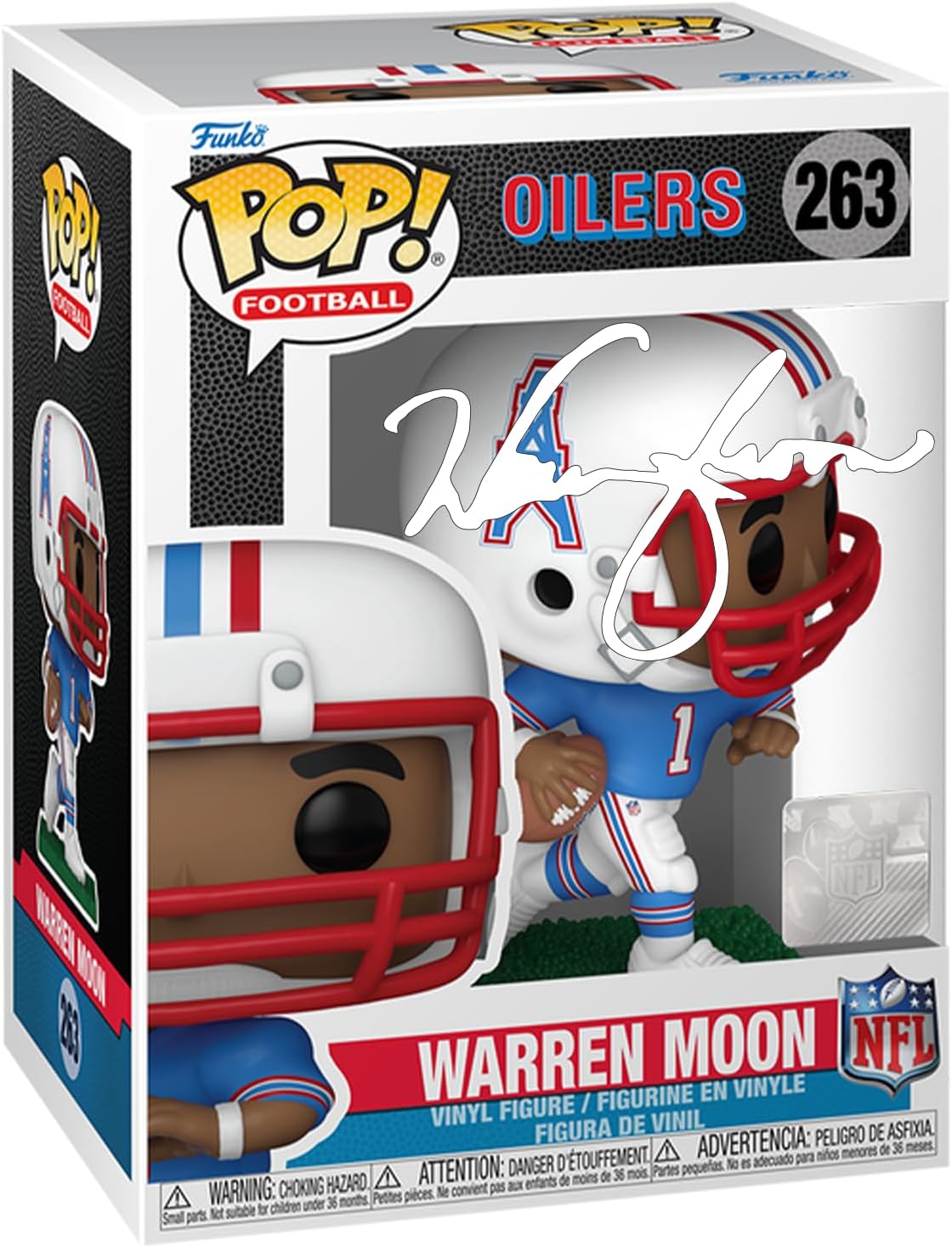 Warren Moon #263 Facsimile Signed Reprint Laser Autographed Funko POP! Football NFL Legends: Houston Oilers Figurine with Protector Case