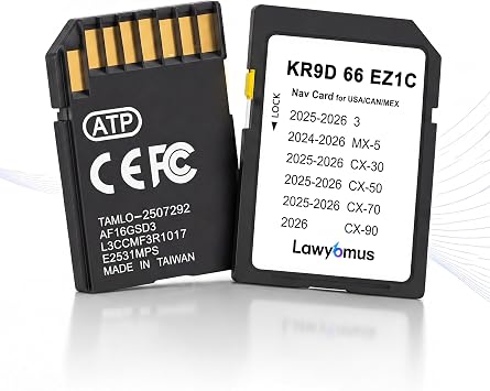 KR9D66EZ1C Navigation SD Card for Mazda 2025-2026 CX-50 CX-70 CX-30 Mazd* 3, 2024-2026 MX-5 Miata & 2026 CX-90, Factory GPS Activation with USA CAN MEX Offline Maps, HUD Speed Limit Display