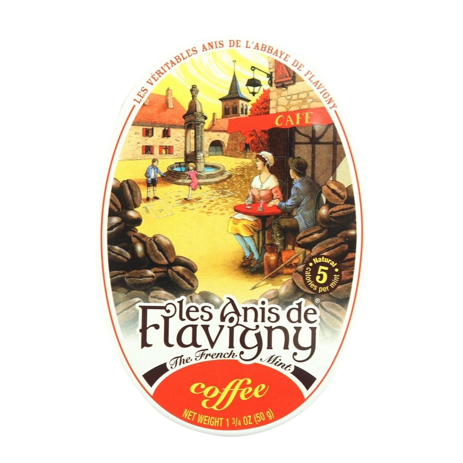 4 Pack Les Anis de Flavigny Hard Candy 1.75-ounce (50g) Tins (Coffee)
