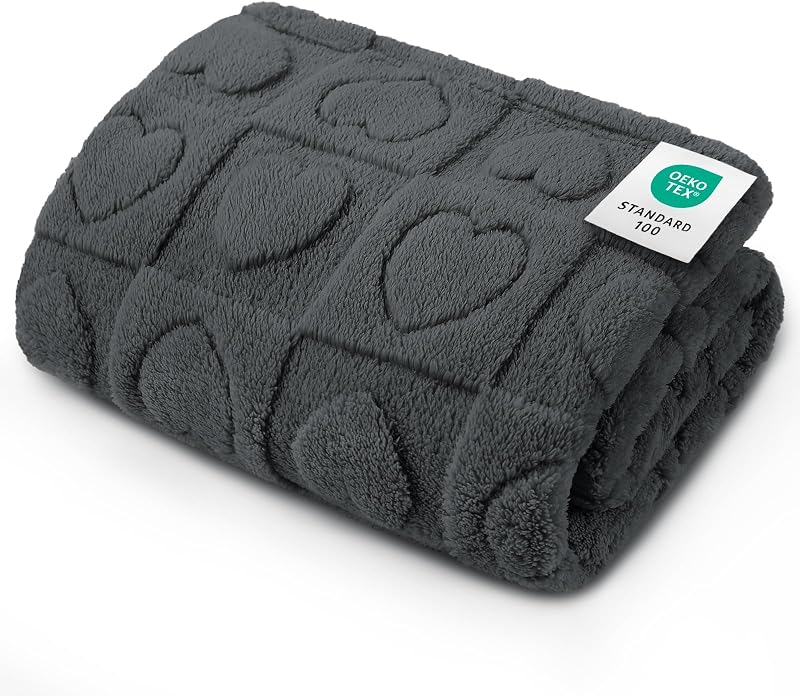 Manta para Cães e Gatos Luciphia em Poliéster Fleece Macio, Cinza, TZ-HEART, 76 x 52 cm